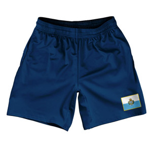San Marino Country Heritage Flag Athletic Running Fitness Exercise Shorts 7" Inseam Made In USA Shorts by Ultras San Marino Country Heritage Flag Athletic Running Fitness Exercise Shorts 7" Inseam Made In USA Shorts by Ultras