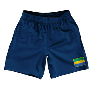 Gabon Country Heritage Flag Athletic Running Fitness Exercise Shorts 7" Inseam Made In USA Shorts by Ultras Gabon Country Heritage Flag Athletic Running Fitness Exercise Shorts 7" Inseam Made In USA Shorts by Ultras