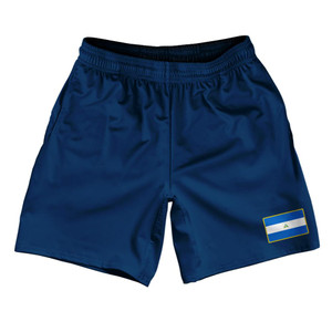 Nicaragua Country Heritage Flag Athletic Running Fitness Exercise Shorts 7" Inseam Made In USA Shorts by Ultras Nicaragua Country Heritage Flag Athletic Running Fitness Exercise Shorts 7" Inseam Made In USA Shorts by Ultras
