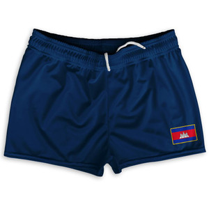 Cambodia Country Heritage Flag Shorty Short Gym Shorts 2.5" Inseam Made In USA by Ultras Cambodia Country Heritage Flag Shorty Short Gym Shorts 2.5" Inseam Made In USA by Ultras
