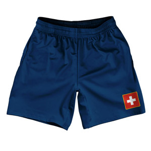 Switzerland Country Heritage Flag Athletic Running Fitness Exercise Shorts 7" Inseam Made In USA Shorts by Ultras Switzerland Country Heritage Flag Athletic Running Fitness Exercise Shorts 7" Inseam Made In USA Shorts by Ultras