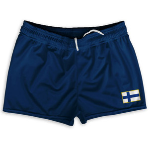 Finland Country Heritage Flag Shorty Short Gym Shorts 2.5" Inseam Made In USA by Ultras