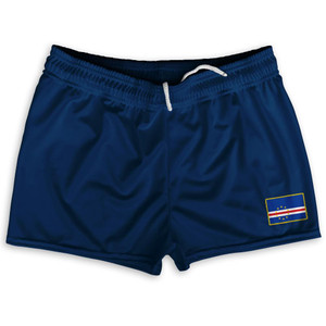 Cape Verde Country Heritage Flag Shorty Short Gym Shorts 2.5" Inseam Made In USA by Ultras Cape Verde Country Heritage Flag Shorty Short Gym Shorts 2.5" Inseam Made In USA by Ultras