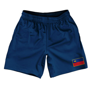 Liechtenstein Country Heritage Flag Athletic Running Fitness Exercise Shorts 7" Inseam Made In USA Shorts by Ultras Liechtenstein Country Heritage Flag Athletic Running Fitness Exercise Shorts 7" Inseam Made In USA Shorts by Ultras