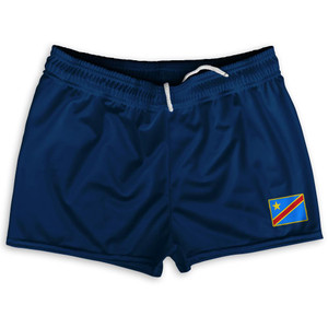 Dr Congo Country Heritage Flag Shorty Short Gym Shorts 2.5" Inseam Made In USA by Ultras