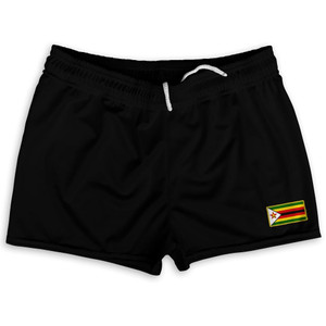 Zimbabwe Country Heritage Flag Shorty Short Gym Shorts 2.5" Inseam Made In USA by Ultras