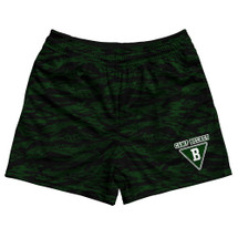 Camp Becket YMCA Rugby Shorts River Camo Pattern with Crest by Ultras