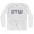Detroit DTW Airport Adult Cotton Long Sleeve T-shirt - White