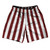 Maroon Red & White Vertical Stripe Athletic Running Fitness Exercise Shorts 7" Inseam Shorts Made In USA by Ultras