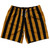 Burnt Orange & Black Vertical Stripe Swim Shorts 7.5" Made in USA by Ultras