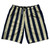 Navy Blue & Vegas Gold Vertical Stripe 10" Swim Shorts Made in USA by Ultras