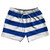 Royal Blue & White Horizontal Stripe 5" Swim Shorts Made in USA by Ultras