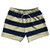Navy & Vegas Gold Horizontal Stripe 5" Swim Shorts Made in USA by Ultras