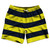 Navy & Yellow Horizontal Stripe 7" Swim Shorts Made in USA by Ultras