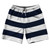 Navy & White Horizontal Stripe 10" Swim Shorts Made in USA by Ultras