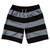 Dark Grey & Black Horizontal Stripe 10" Swim Shorts Made in USA by Ultras