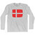 Denmark Country Flag Adult Cotton Long Sleeve T-shirt - Grey Heather Denmark Country Flag Adult Cotton Long Sleeve T-shirt - Grey Heather