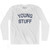 Young Stuff Adult Cotton Long Sleeve T-Shirt - White