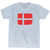 Denmark Country Flag Adult Tri-Blend T-shirt - Athletic White