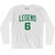 Legend 6 Adult Cotton Long Sleeve T-Shirt - White