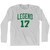 Legend 17 Adult Cotton Long Sleeve T-Shirt - Grey Heather