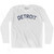 Detroit Adult Cotton Long Sleeve T-Shirt - White