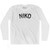 Niko Adult Cotton Long Sleeve T-shirt - White