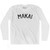 Makai Adult Cotton Long Sleeve T-shirt - White