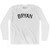 Bryan Adult Cotton Long Sleeve T-shirt-White