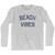 Beach Vibes Adult Cotton Long Sleeve T-Shirt - Grey Heather