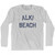 Washington Alki Beach Adult Cotton Long Sleeve Vintage T-shirt - Grey Heather
