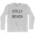 South Carolina Folly Beach Adult Cotton Long Sleeve Vintage T-shirt-Grey Heather