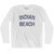 North Carolina Indian Beach Adult Cotton Long Sleeve Vintage T-shirt - White