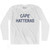 North Carolina Cape Hatteras Adult Cotton Long Sleeve Vintage T-shirt - White North Carolina Cape Hatteras Adult Cotton Long Sleeve Vintage T-shirt - White