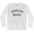 North Carolina Carolina Beach Adult Cotton Long Sleeve Vintage T-shirt - White