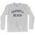 North Carolina Caswell Beach Adult Cotton Long Sleeve Vintage T-shirt - Grey Heather