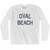 Michigan Oval Beach Adult Cotton Long Sleeve Vintage T-shirt - White