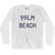 Florida Palm Beach Adult Cotton Long Sleeve Vintage T-shirt - White