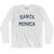 California Santa Monica Adult Cotton Long Sleeve Vintage T-shirt-White
