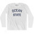 Rhode Island Ocean State Nickname Adult Cotton Long Sleeve T-shirt - White
