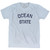 Rhode Island Ocean State Nickname Adult Tri-Blend T-shirt - Athletic White