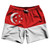 Singapore Country Flag 7.5" Swim Shorts Made in USA - Red White