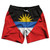 Antigua and Barbuda Country Flag 7.5" Swim Shorts Made in USA-Red Blue