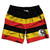 Uganda Country Flag 7.5" Swim Shorts Made in USA-Black Yellow Red Uganda Country Flag 7.5" Swim Shorts Made in USA-Black Yellow Red