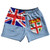 Fiji Country Flag 5" Swim Shorts Made in USA - Light Blue White