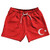 Turkey Country Flag 5" Swim Shorts Made in USA-Red White