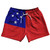 Samoa Country Flag 5" Swim Shorts Made in USA-Red Blue