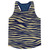 Navy Blue & Vegas Gold Zebra Running Tank Top Racerback Track & Cross Country Singlet Jersey Made In USA - Navy Blue & Vegas Gold