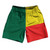 Benin Country Flag Athletic Running Fitness Exercise Shorts 7" Inseam Made In USA - Red Green