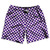 Purple & White Checkerboard Swim Shorts 7.5" Made in USA - Purple & White